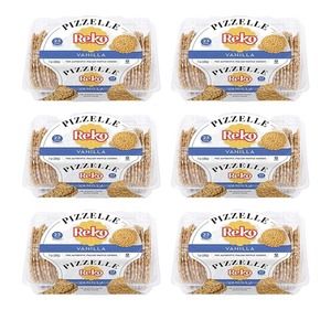 6 Packs - Reko Vanilla Pizzelle Italian Waffle Cookie 7oz each pack